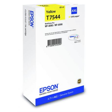 Tusz Epson T7544 XXL do WorkForce Pro WF-8590DWF | 7000 str. | 69 ml | yellow
