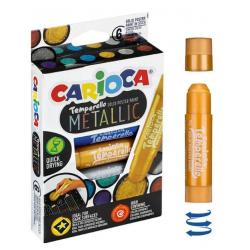 Farby w sztyfcie Carioca Tamparello Metallic 6 kolorów