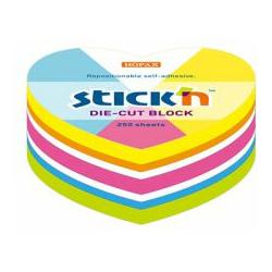 Karteczki Stick&039n 64x67mm serce 5 kolorów (250)