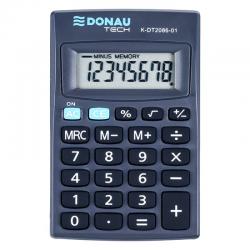 Donau Kalkulator kieszonkowy K-DT2086-01 czarny, wyświetlacz 12.7 cm