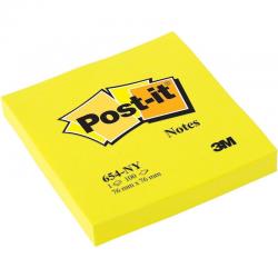Karteczki Post-it 76x76mm (654-NY) jaskrawożółte (100)