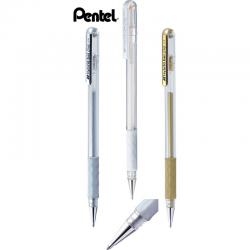 Długopis żelowy Pentel Hybrid Gel Grip K118 srebrny